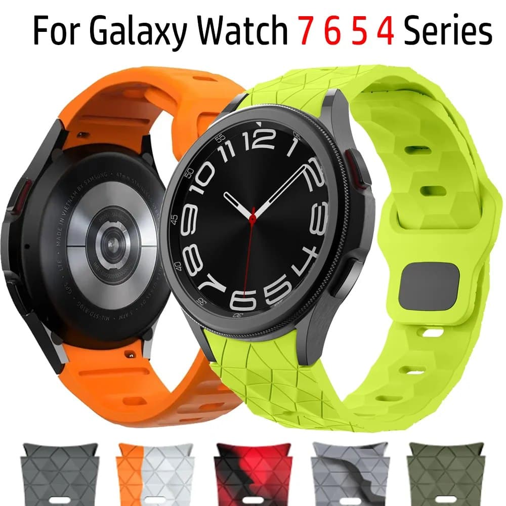 Силиконовый ремешок для Samsung Galaxy Watch 7/6 Classic 47 мм, 43 мм/4 Classic 46 мм, 42 мм, браслет для Galaxy Watch 6/5 Pro 45 мм/4/7 40 мм, 44 мм