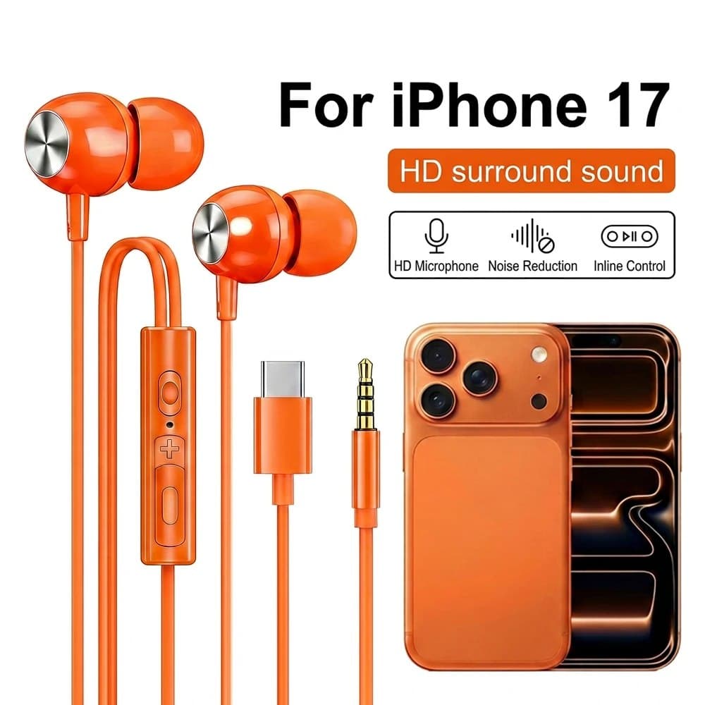 Проводные наушники USB Type-C HiFi с объемным стереозвуком, игровые гарнитуры 3,5 мм для iPhone 16 15 Pro Max, iPad, музыкальные наушники-вкладыши