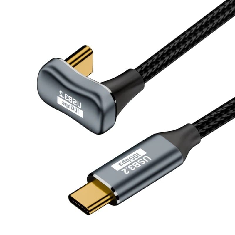 USB-кабель PD100W типа C, 180 градусов, U-образный, для быстрой зарядки