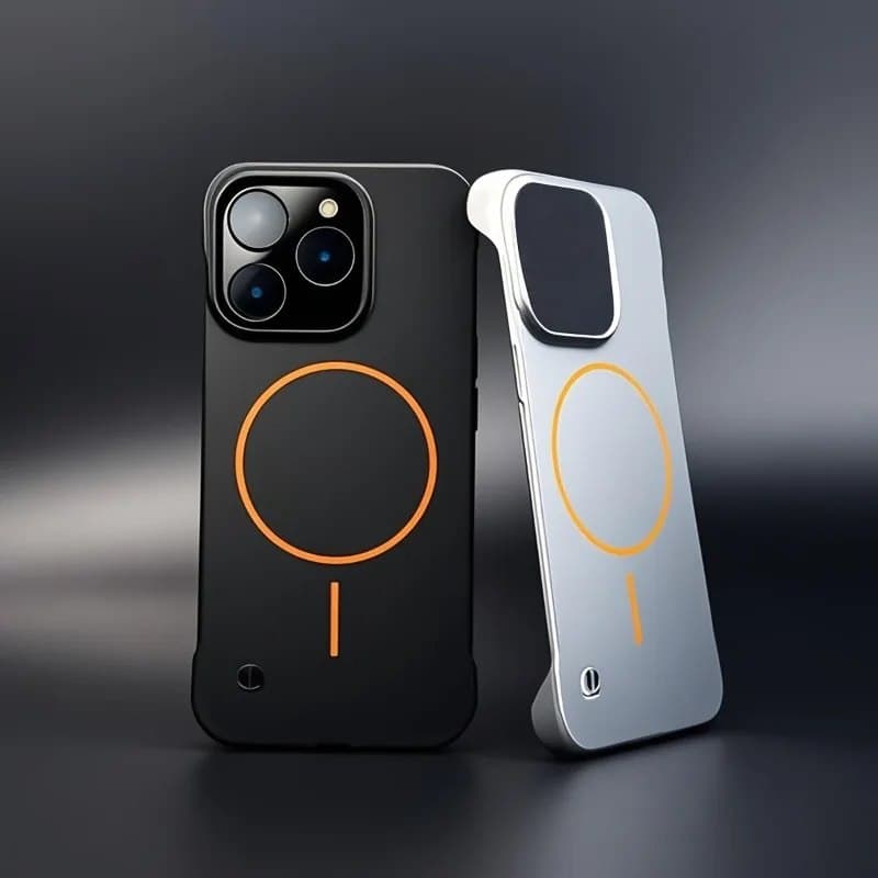 Безрамный магнитный чехол для телефона из ПК для iPhone 17, 16, 15, 14, 13, 12 Pro Max Air для беспроводной зарядки Magsafe, чехол с рассеиванием тепла